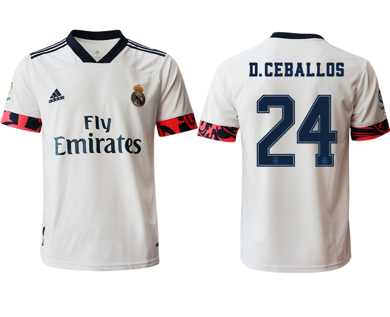 Men 2020-2021 club Real Madrid home aaa version #24 white Soccer Jerseys2->real madrid jersey->Soccer Club Jersey